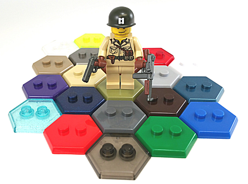 HEX Minifig Stand - 2 Stud x 5